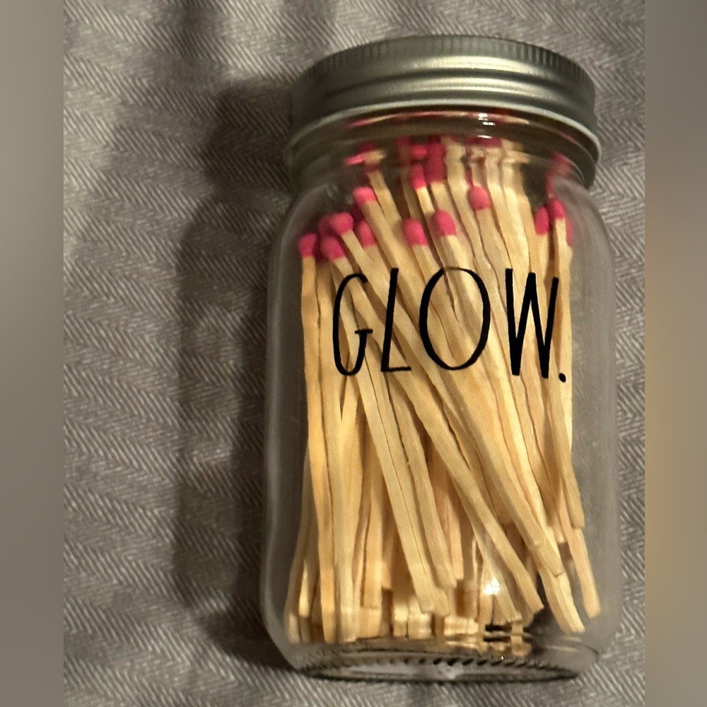 Rae Dunn Stick match glass container